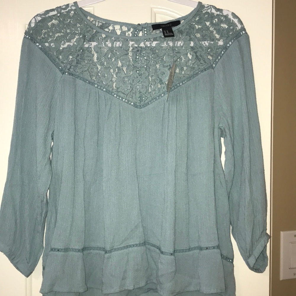 BRAND NEW Forever 21 blue blouse